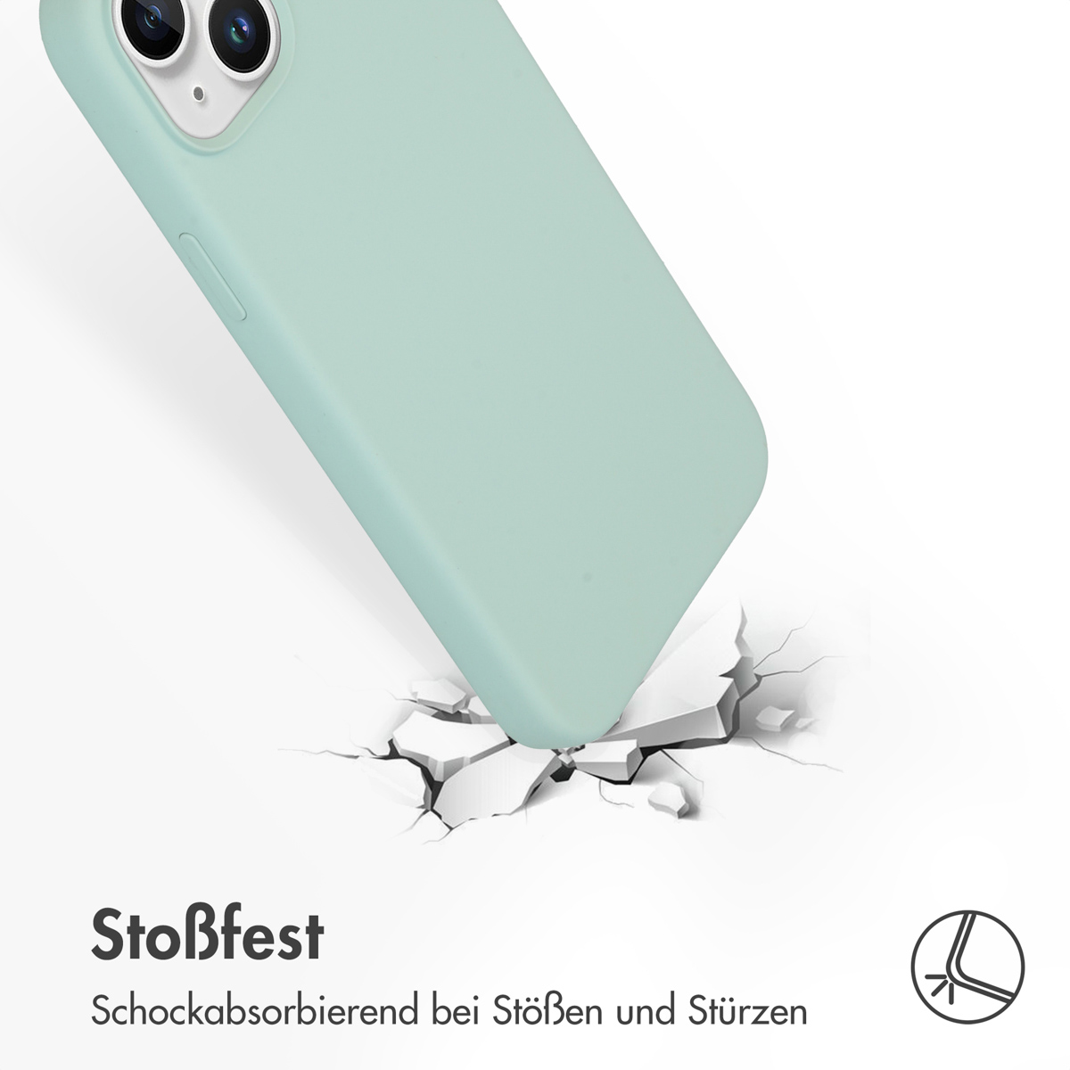 Accezz Liquid Silicone Backcover Apple iPhone 15 Plus - Sky Blue - Afbeelding 9