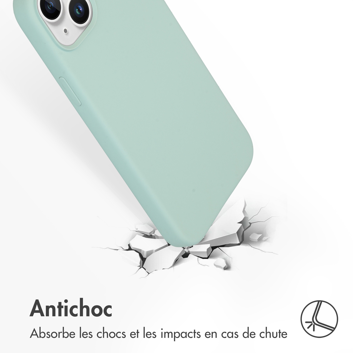 Accezz Liquid Silicone Backcover Apple iPhone 15 Plus - Sky Blue - Afbeelding 6