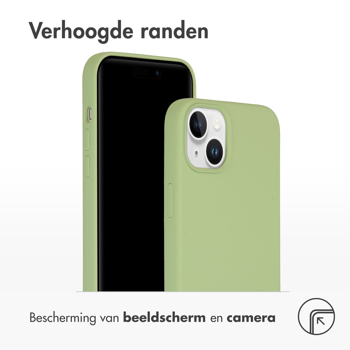 Accezz Liquid Silicone Backcover Apple iPhone 15 Plus - Groen - Afbeelding 2