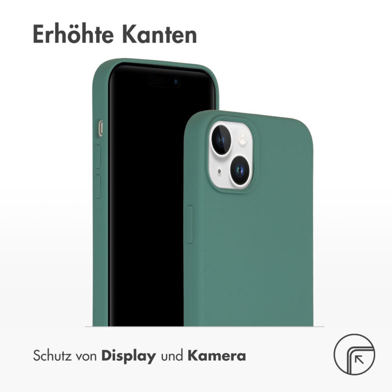 Accezz Liquid Silicone Backcover Apple iPhone 15 Plus - Donkergroen - Afbeelding 8