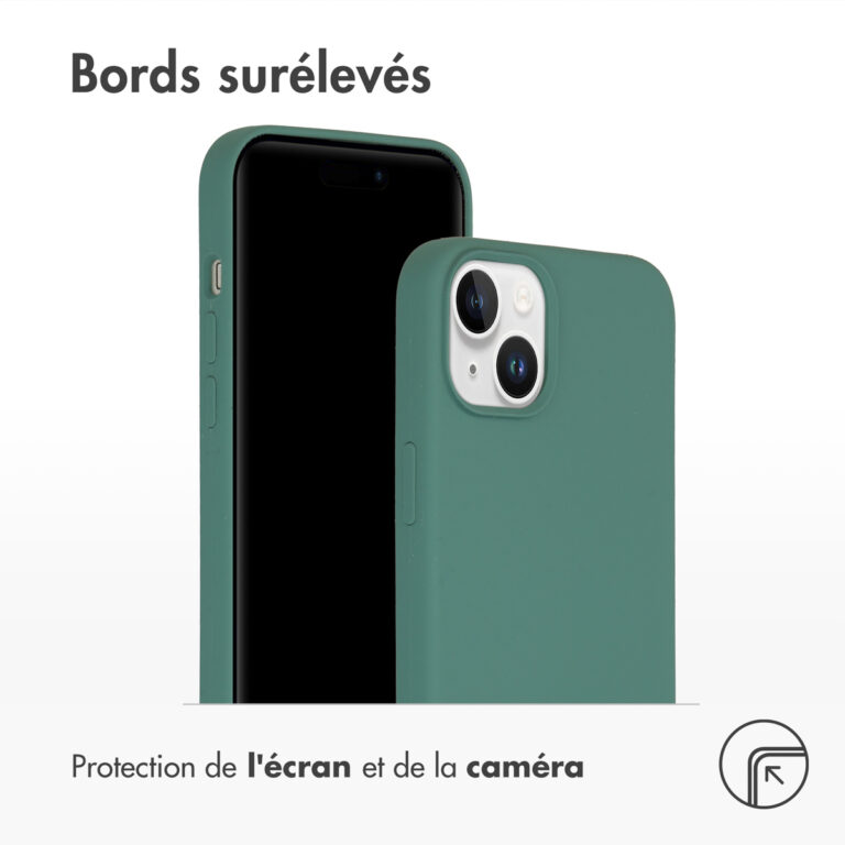 Accezz Liquid Silicone Backcover Apple iPhone 15 Plus - Donkergroen - Afbeelding 5