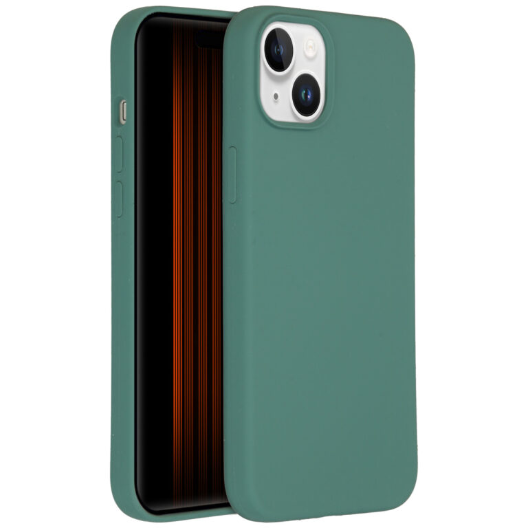 Accezz Liquid Silicone Backcover Apple iPhone 15 Plus - Donkergroen - Afbeelding 4
