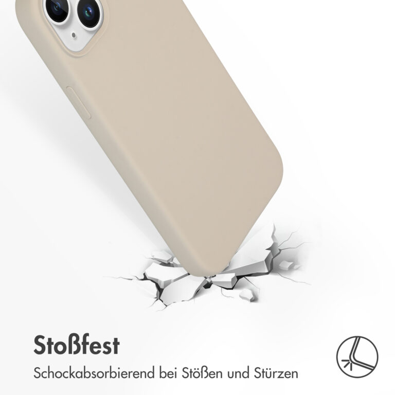 Accezz Liquid Silicone Backcover Apple iPhone 15 Plus - Stone - Afbeelding 9