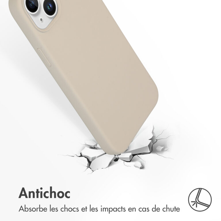 Accezz Liquid Silicone Backcover Apple iPhone 15 Plus - Stone - Afbeelding 5