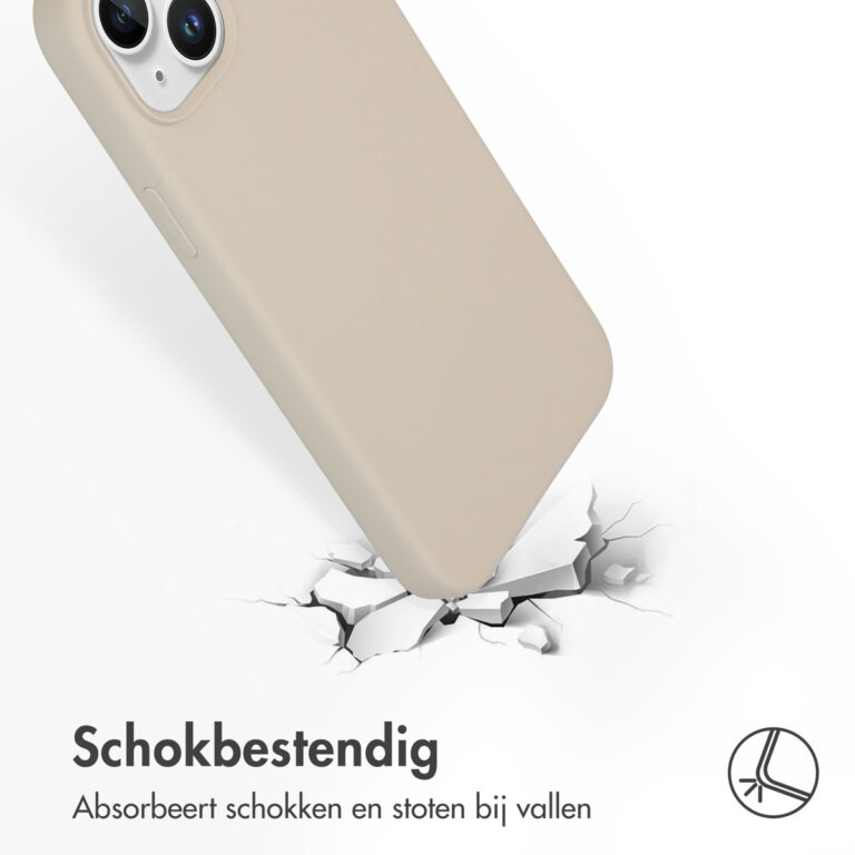Accezz Liquid Silicone Backcover Apple iPhone 15 Plus - Stone - Afbeelding 3