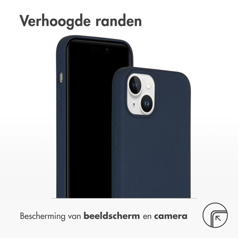 Accezz Liquid Silicone Backcover Apple iPhone 15 Plus - Donkerblauw - Afbeelding 2