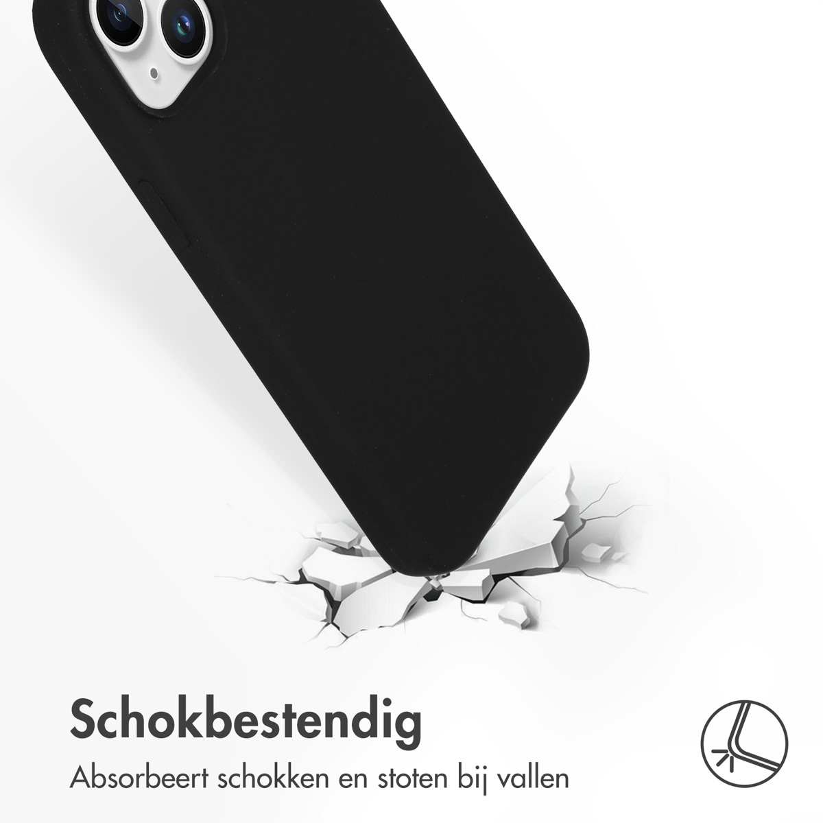 Accezz Liquid Silicone Backcover Apple iPhone 15 Plus - Zwart - Afbeelding 3