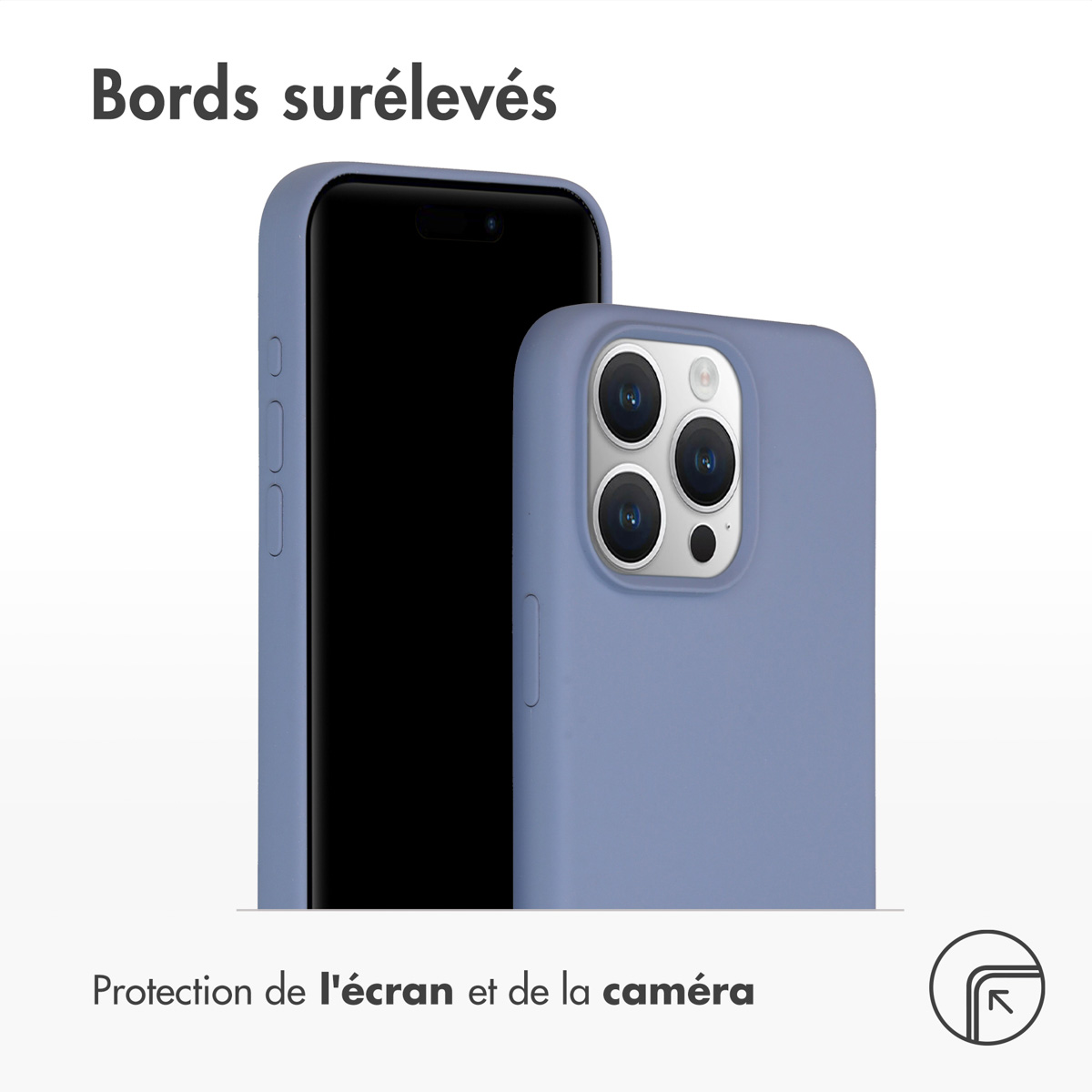 Accezz Liquid Silicone Backcover Apple iPhone 15 Pro Max - Lavender Gray - Afbeelding 5