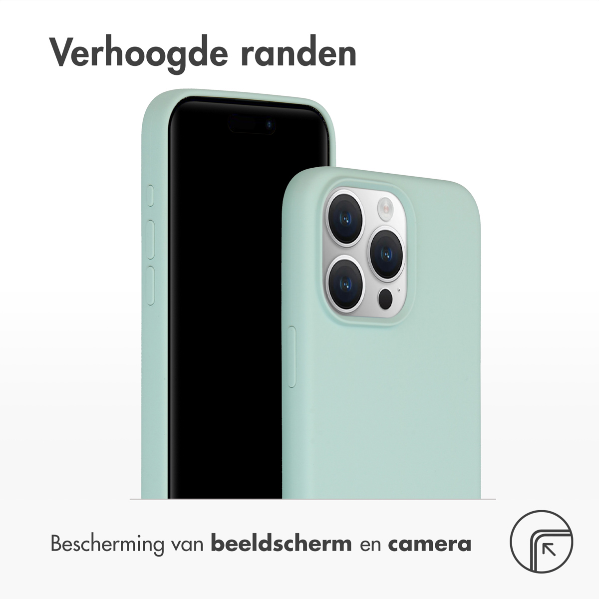 Accezz Liquid Silicone Backcover Apple iPhone 15 Pro Max - Sky Blue - Afbeelding 2