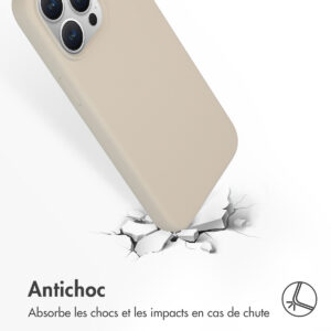 Accezz Liquid Silicone Backcover Apple iPhone 15 Pro Max - Stone