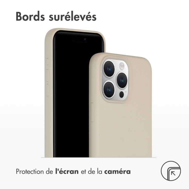 Accezz Liquid Silicone Backcover Apple iPhone 15 Pro Max - Stone - Afbeelding 2