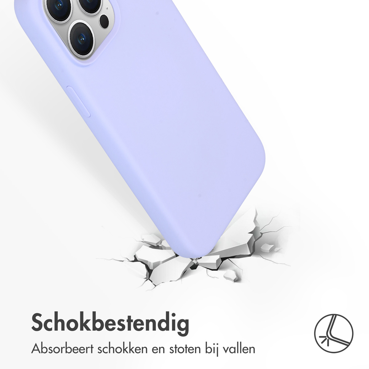 Accezz Liquid Silicone Backcover Apple iPhone 15 Pro Max - Paars - Afbeelding 3