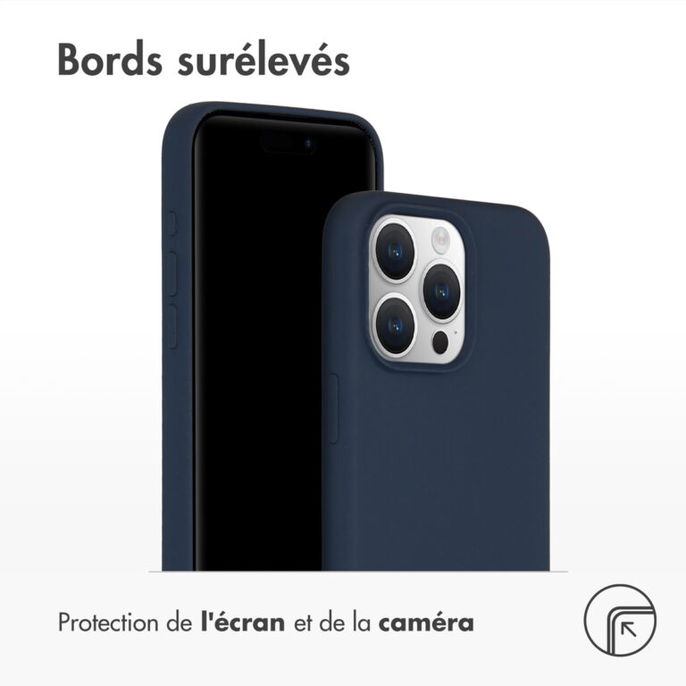 Accezz Liquid Silicone Backcover Apple iPhone 15 Pro Max - Donkerblauw - Afbeelding 5