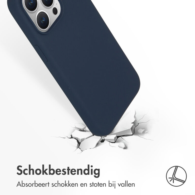 Accezz Liquid Silicone Backcover Apple iPhone 15 Pro Max - Donkerblauw - Afbeelding 3