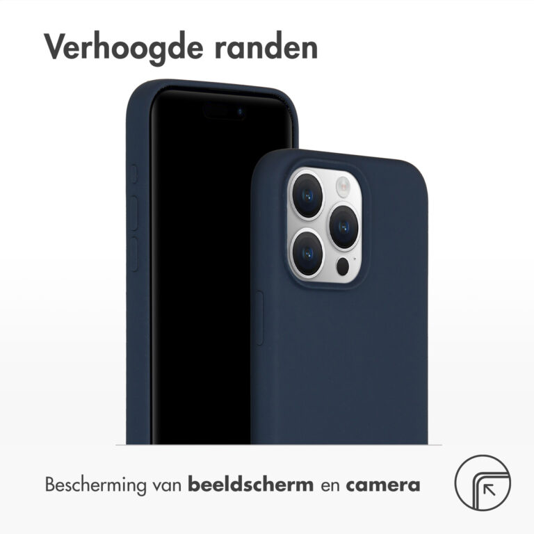 Accezz Liquid Silicone Backcover Apple iPhone 15 Pro Max - Donkerblauw - Afbeelding 2