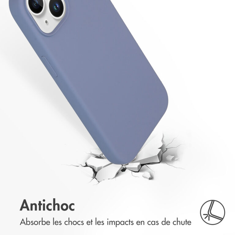 Accezz Liquid Silicone Backcover met MagSafe Apple iPhone 15 - Lavender Grey - Afbeelding 6