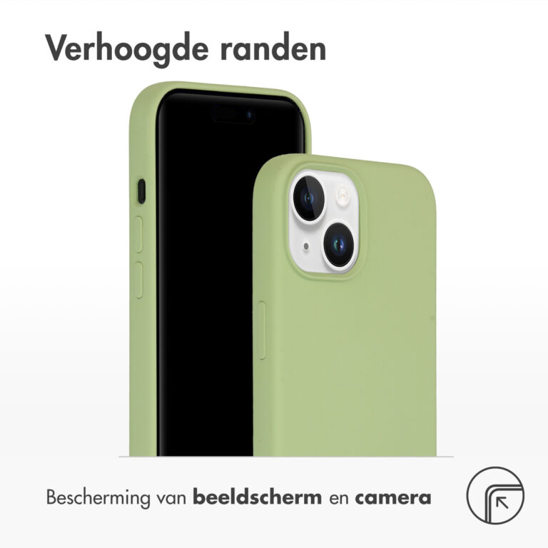 Accezz Liquid Silicone Backcover met MagSafe Apple iPhone 15 - Groen - Afbeelding 2