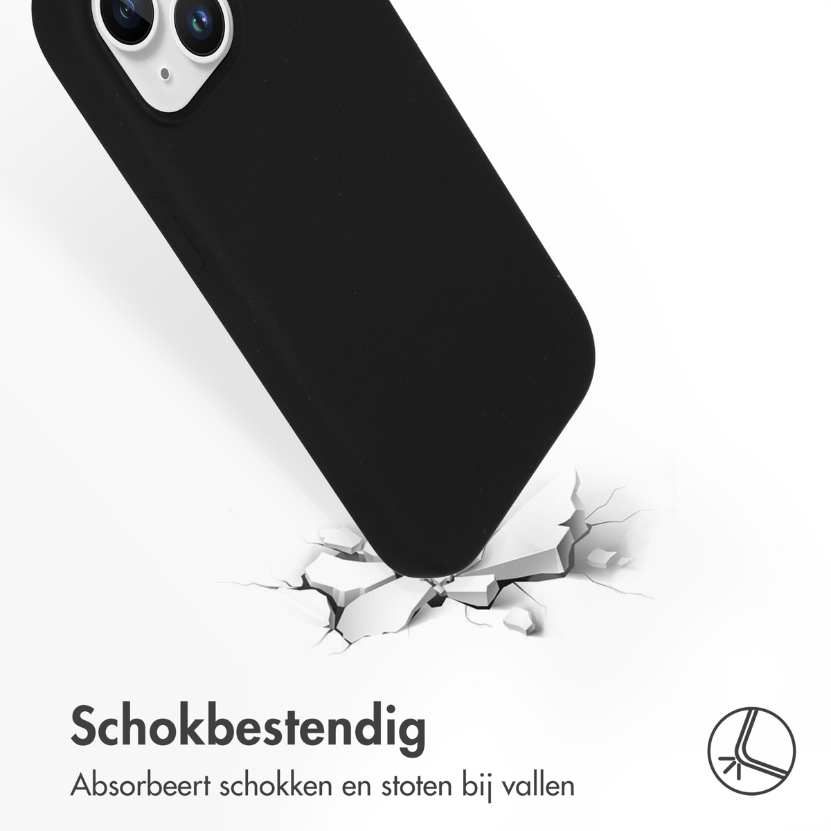 Accezz Liquid Silicone Backcover met MagSafe Apple iPhone 15 - Zwart - Afbeelding 3