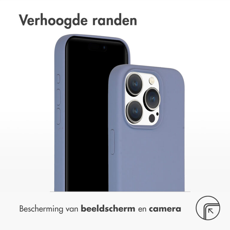 Accezz Liquid Silicone Backcover met MagSafe Apple iPhone 15 Pro - Lavender Grey - Afbeelding 2