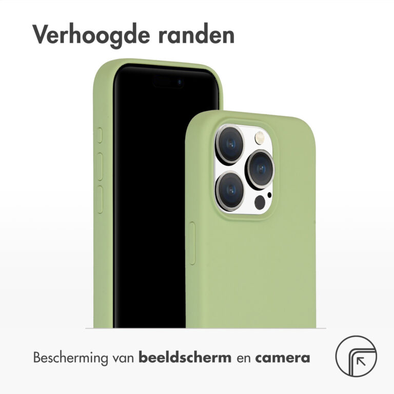 Accezz Liquid Silicone Backcover met MagSafe Apple iPhone 15 Pro - Groen - Afbeelding 2