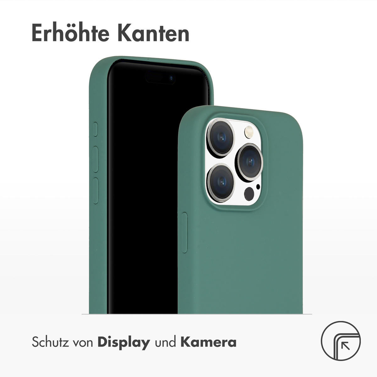 Accezz Liquid Silicone Backcover met MagSafe Apple iPhone 15 Pro - Donkergroen - Afbeelding 8