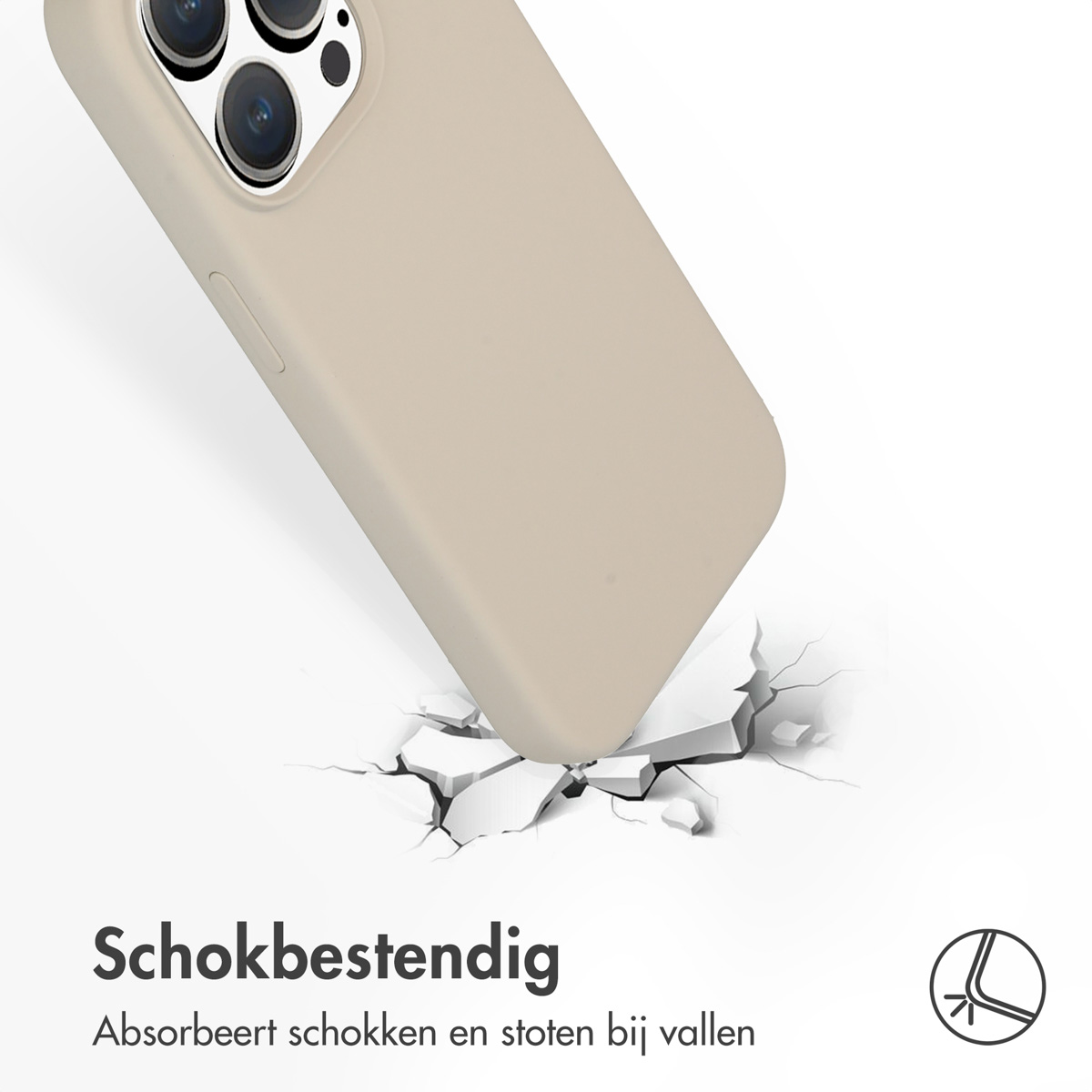 Accezz Liquid Silicone Backcover met MagSafe Apple iPhone 15 Pro - Stone - Afbeelding 3