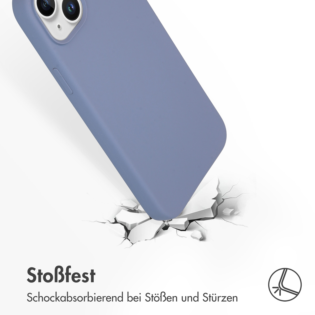 Accezz Liquid Silicone Backcover met MagSafe Apple iPhone 15 Plus - Lavender Gray - Afbeelding 8