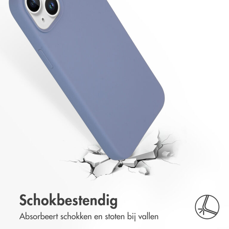 Accezz Liquid Silicone Backcover met MagSafe Apple iPhone 15 Plus - Lavender Grey - Afbeelding 3