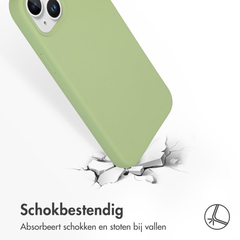 Accezz Liquid Silicone Backcover met MagSafe Apple iPhone 15 Plus - Groen - Afbeelding 3