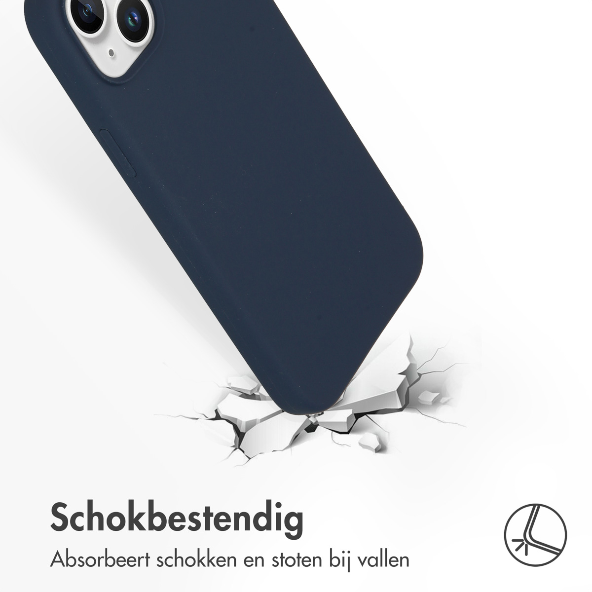 Accezz Liquid Silicone Backcover met MagSafe Apple iPhone 15 Plus - Donkerblauw - Afbeelding 3