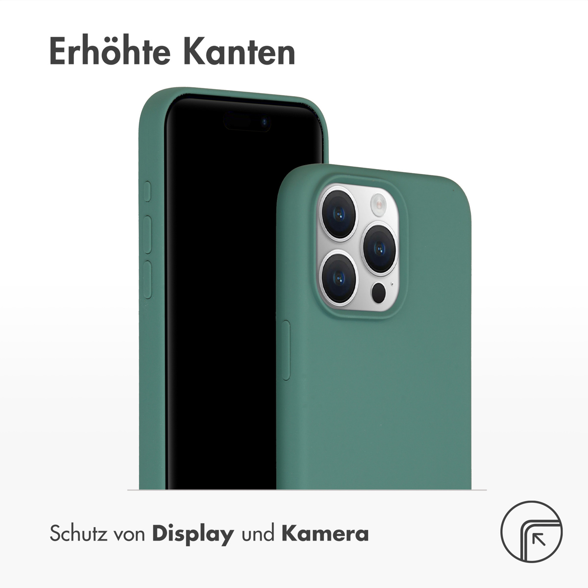 Accezz Liquid Silicone Backcover met MagSafe Apple iPhone 15 Pro Max - Donkergroen - Afbeelding 9