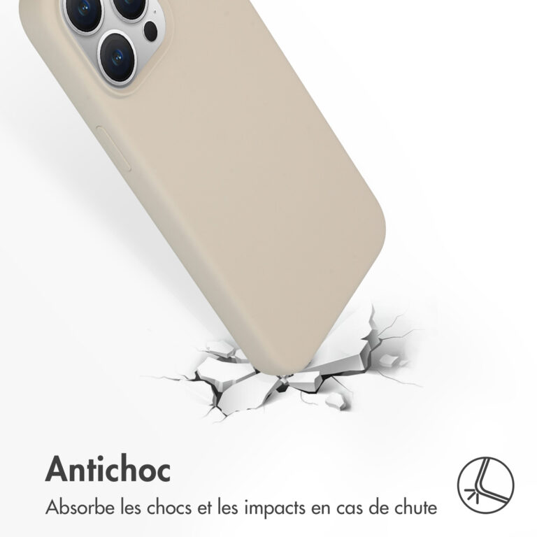 Accezz Liquid Silicone Backcover met MagSafe Apple iPhone 15 Pro Max - Stone - Afbeelding 6