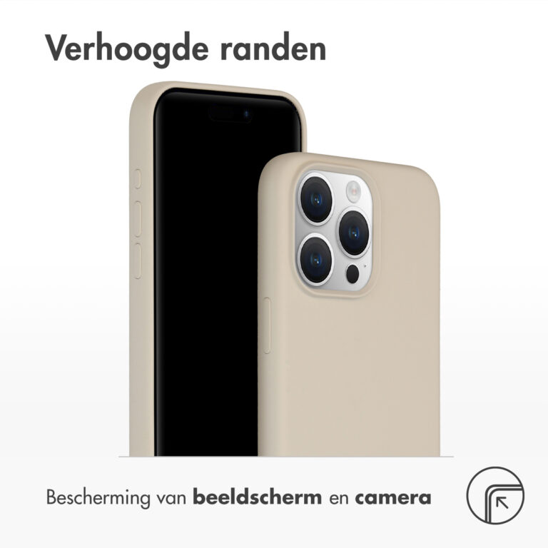 Accezz Liquid Silicone Backcover met MagSafe Apple iPhone 15 Pro Max - Stone - Afbeelding 2