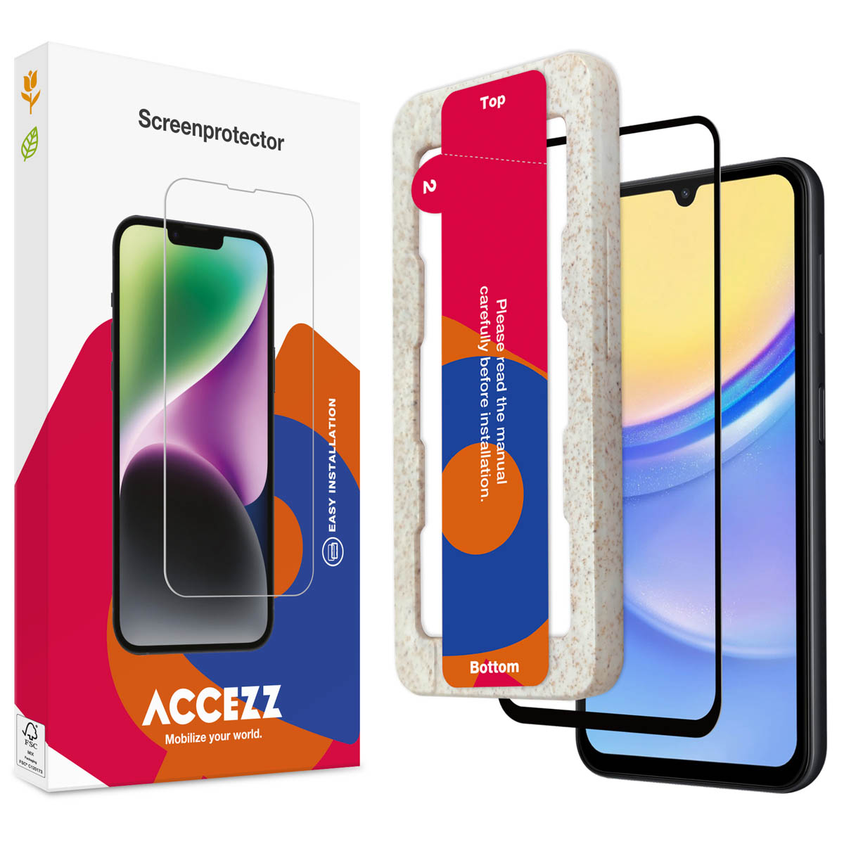 Accezz Gehard Glas Full Cover Screenprotector met applicator Samsung Galaxy A15 (5G/4G) - Afbeelding 3