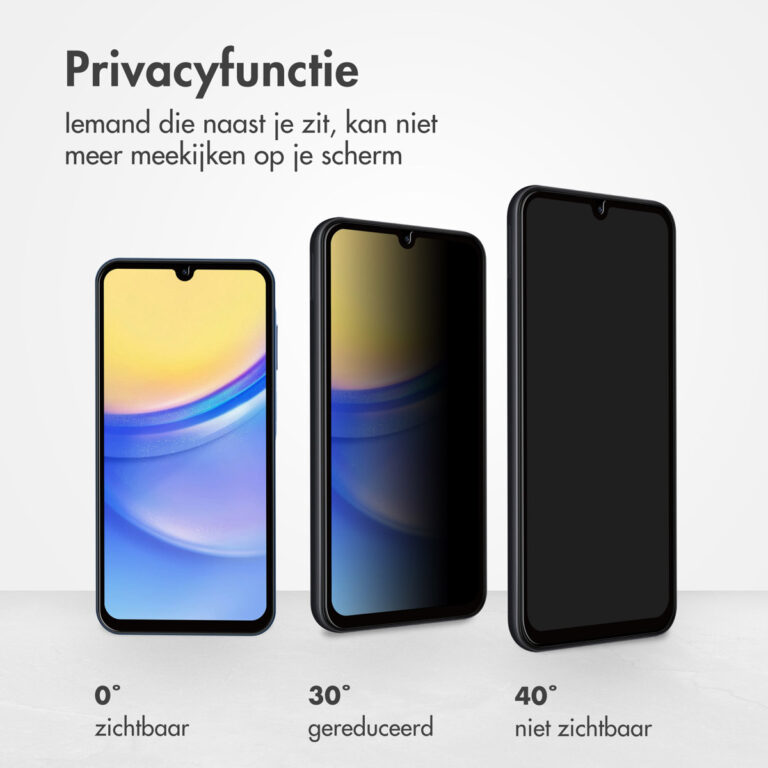 Accezz Gehard Glas Privacy Screenprotector Samsung Galaxy A15 (5G/4G) - Afbeelding 8
