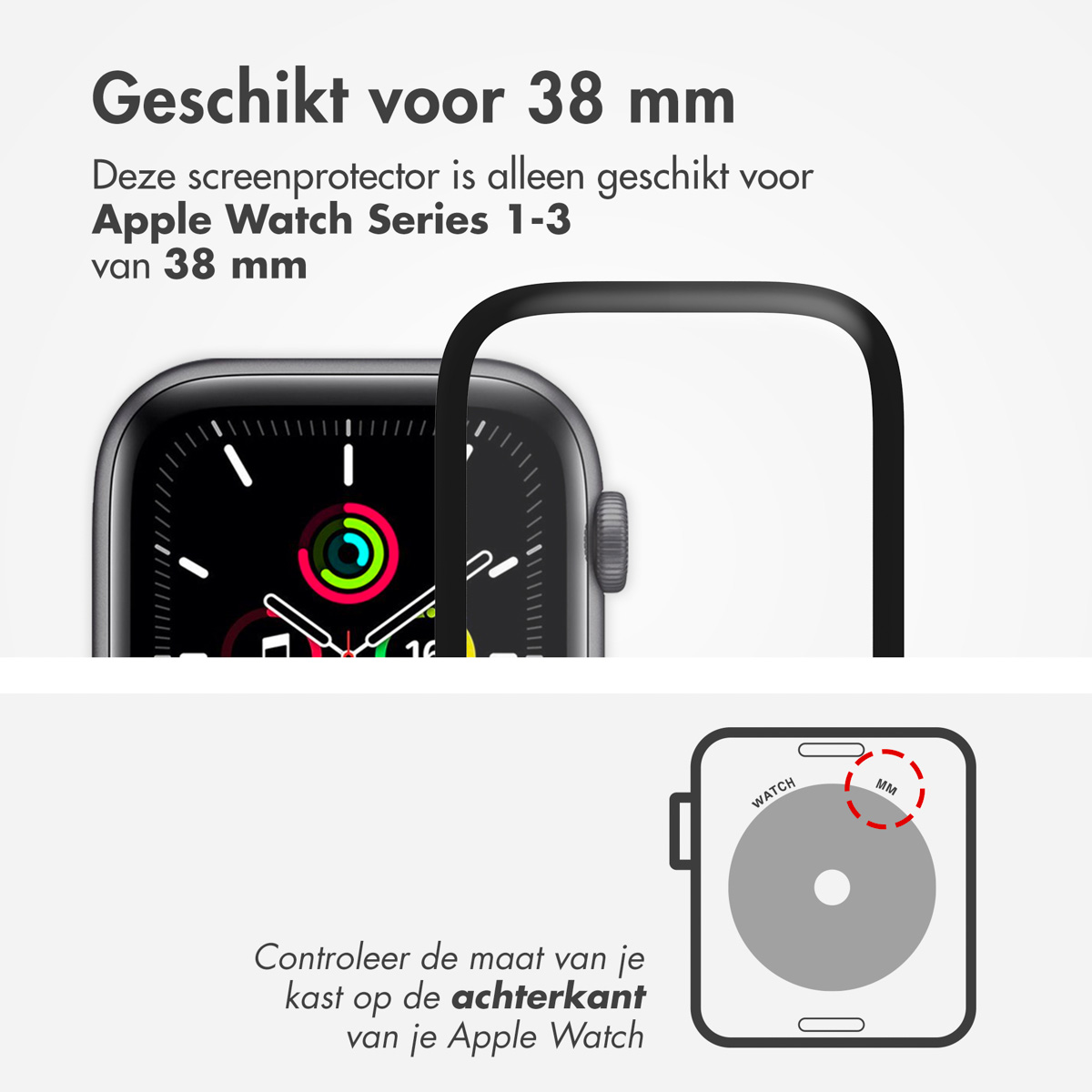 Accezz 2x Screenprotector met applicator Apple Watch Series 1-3 – 38 mm