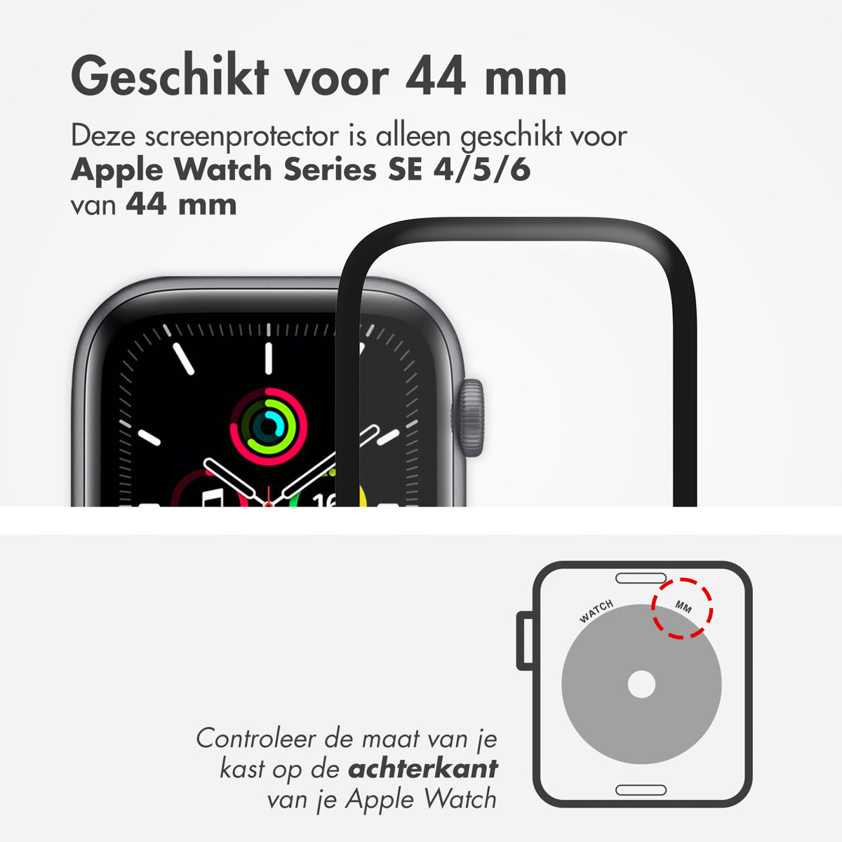 Accezz Screenprotector met applicator Apple Watch Series 4-6 / SE - 44 mm - Afbeelding 4