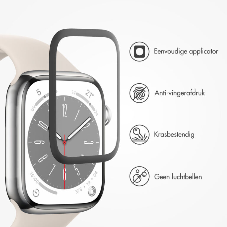 Accezz 2x Screenprotector met applicator Apple Watch Series 7-9 - 45 mm - Afbeelding 7