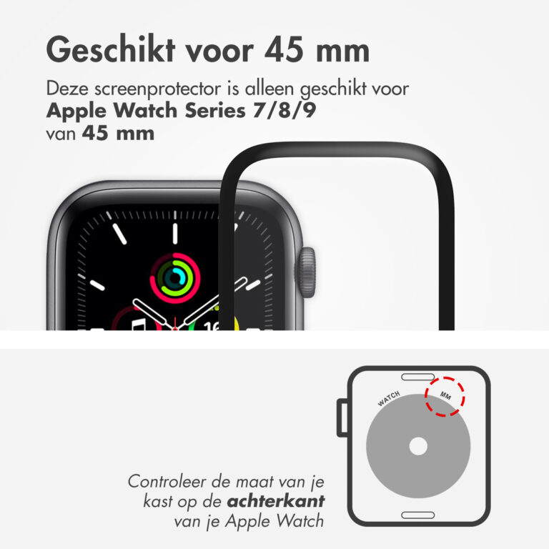Accezz 2x Screenprotector met applicator Apple Watch Series 7-9 - 45 mm - Afbeelding 4