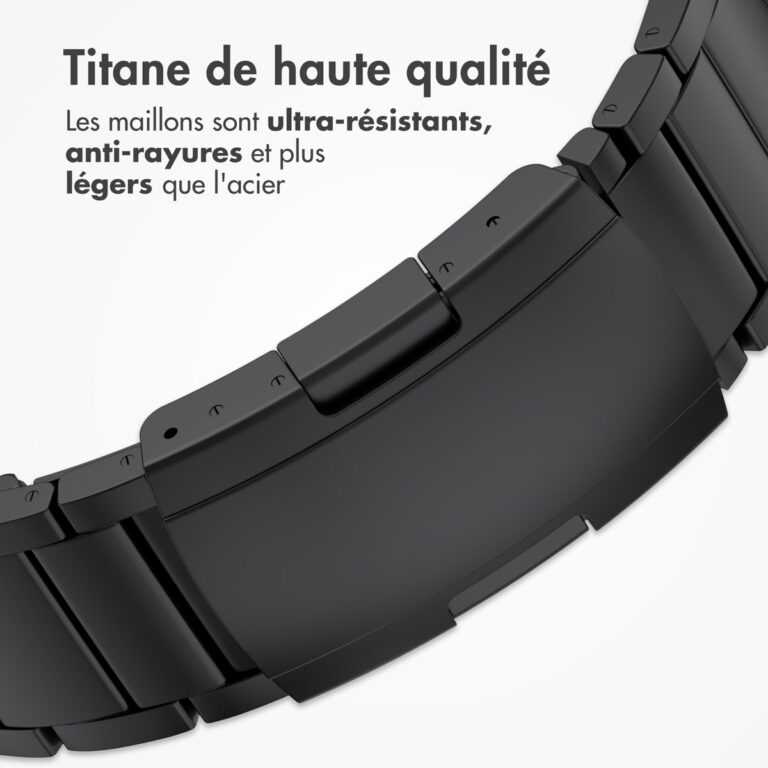 Accezz Mat Titanium bandje Apple Watch Series 1 t/m 9 / SE (38/40/41 mm) | Series 10 (42 mm) - Zwart - Afbeelding 7