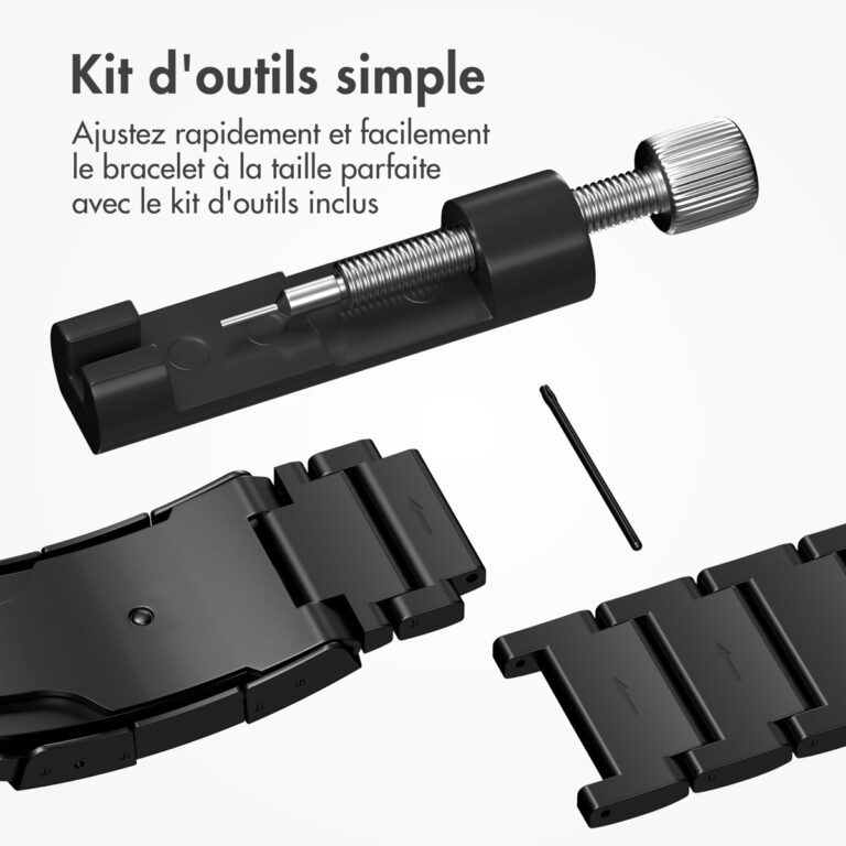 Accezz Mat Titanium bandje Apple Watch Series 1 t/m 9 / SE (38/40/41 mm) | Series 10 (42 mm) - Zwart - Afbeelding 8