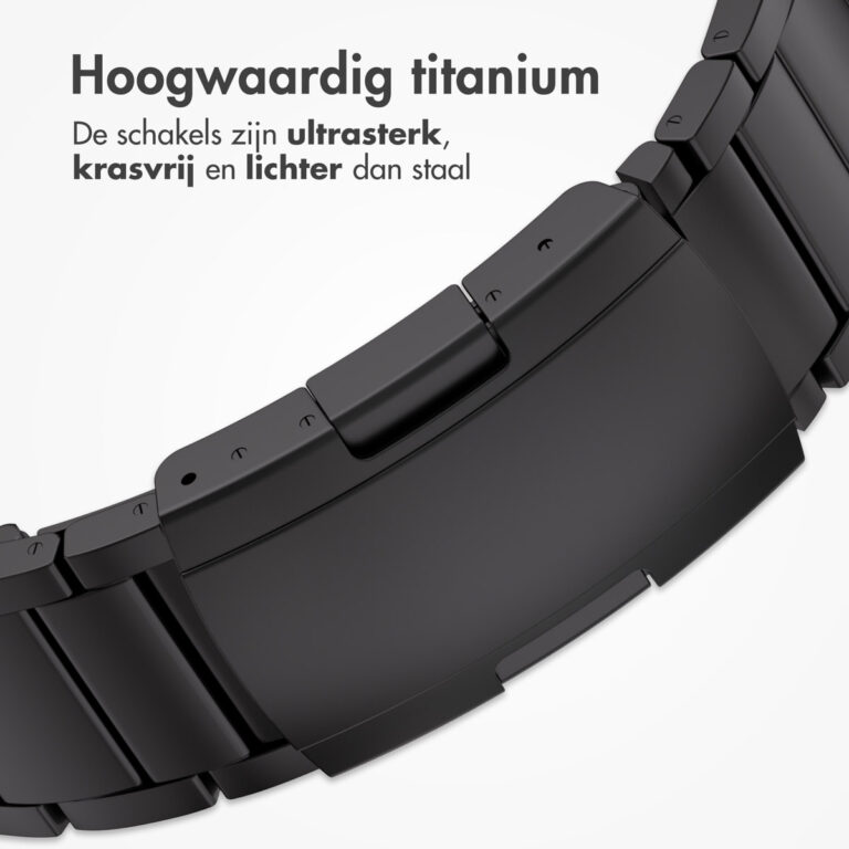 Accezz Mat Titanium bandje Apple Watch Series 1 t/m 9 / SE (38/40/41 mm) | Series 10 (42 mm) - Zwart - Afbeelding 3