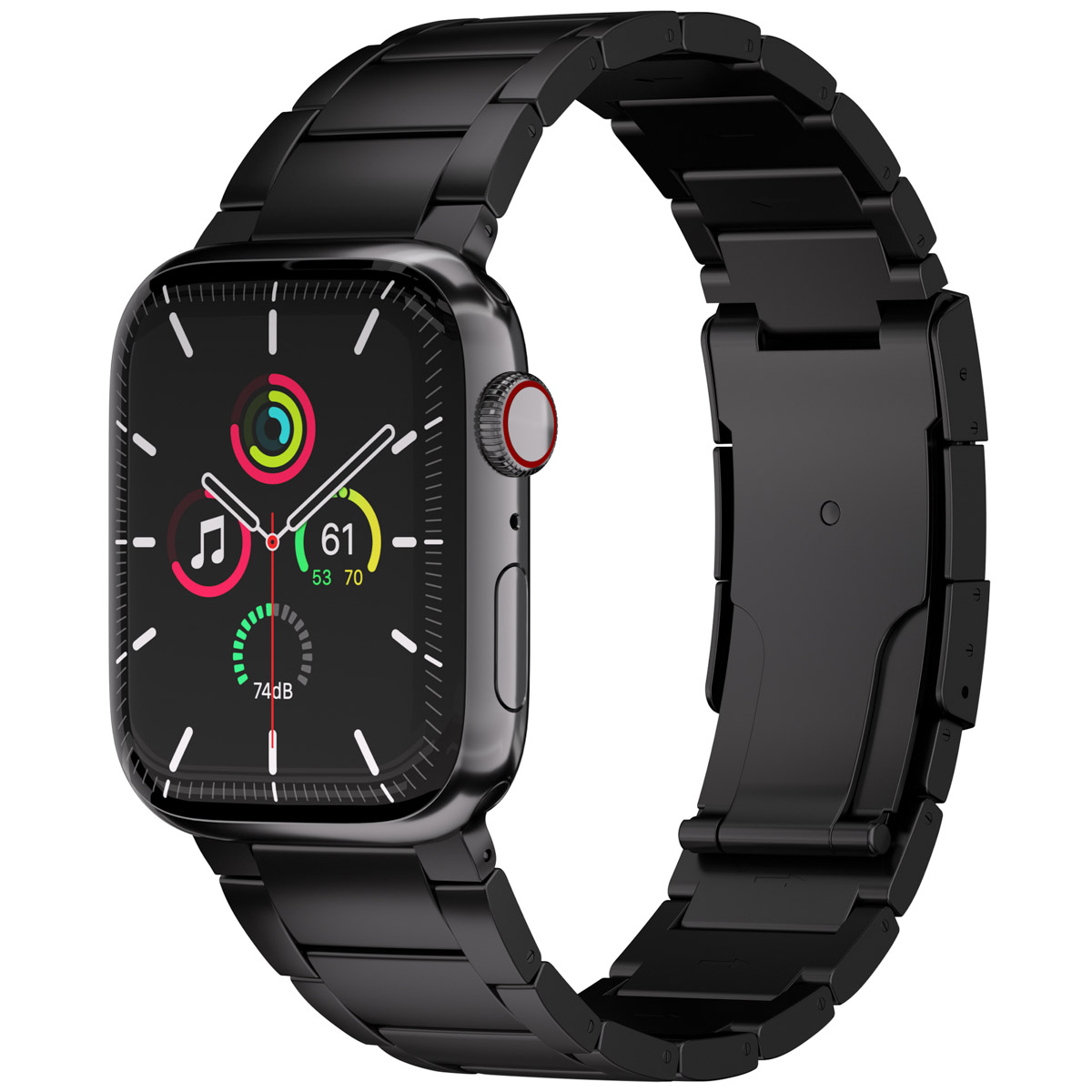 Accezz Mat Titanium bandje Apple Watch Series 1 t/m 9 / SE (38/40/41 mm) | Series 10 / 11 (42 mm) – Zwart