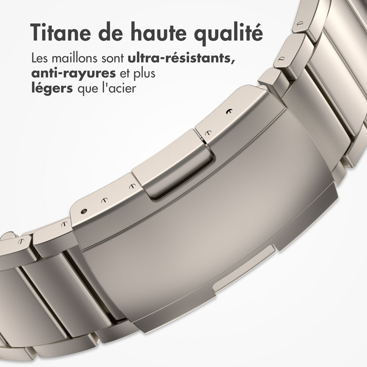 Accezz Mat Titanium bandje Apple Watch Series 1 t/m 9 / SE (38/40/41 mm) | Series 10 / 11 (42 mm) - Titanium - Afbeelding 10