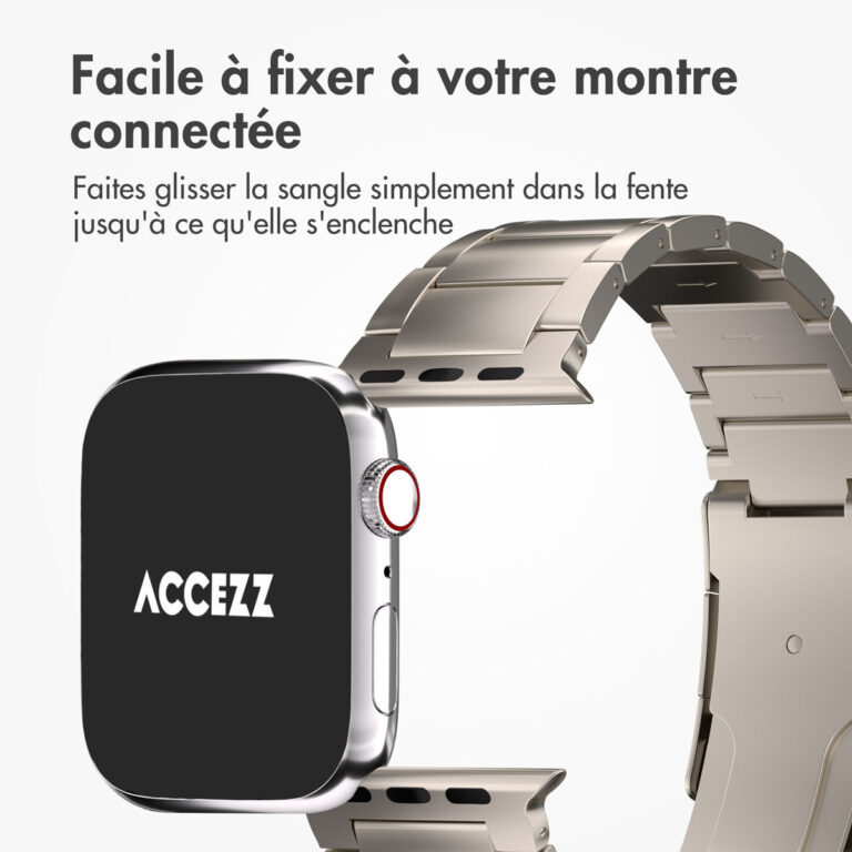 Accezz Mat Titanium bandje Apple Watch Series 1 t/m 9 / SE (38/40/41 mm) | Series 10 (42 mm) - Titanium - Afbeelding 7