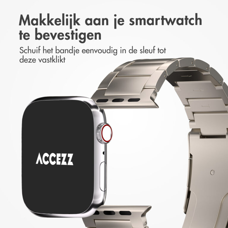 Accezz Mat Titanium bandje Apple Watch Series 1 t/m 9 / SE (38/40/41 mm) | Series 10 (42 mm) - Titanium - Afbeelding 2