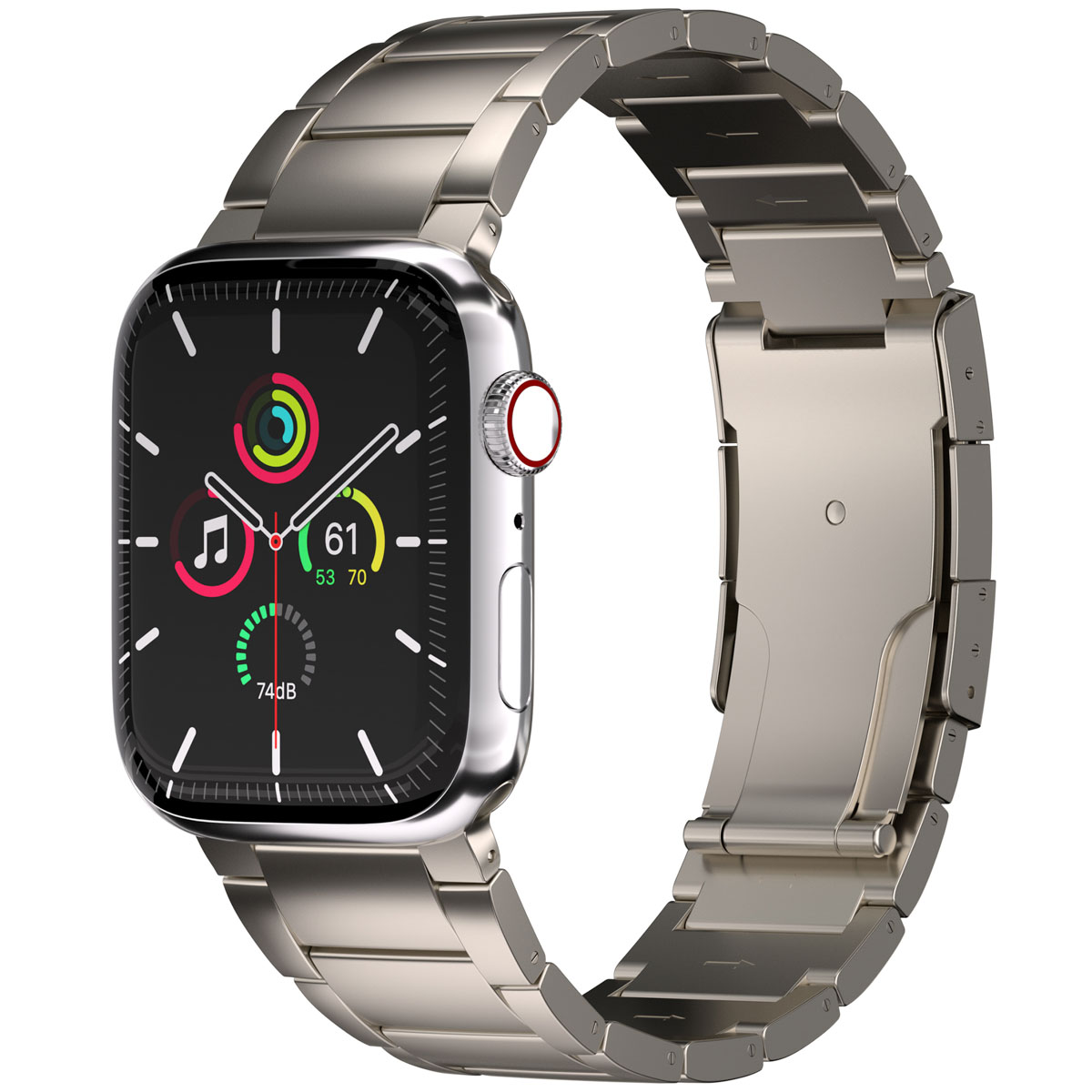 Accezz Mat Titanium bandje Apple Watch Series 1 t/m 9 / SE (38/40/41 mm) | Series 10 / 11 (42 mm) - Titanium - Afbeelding 2