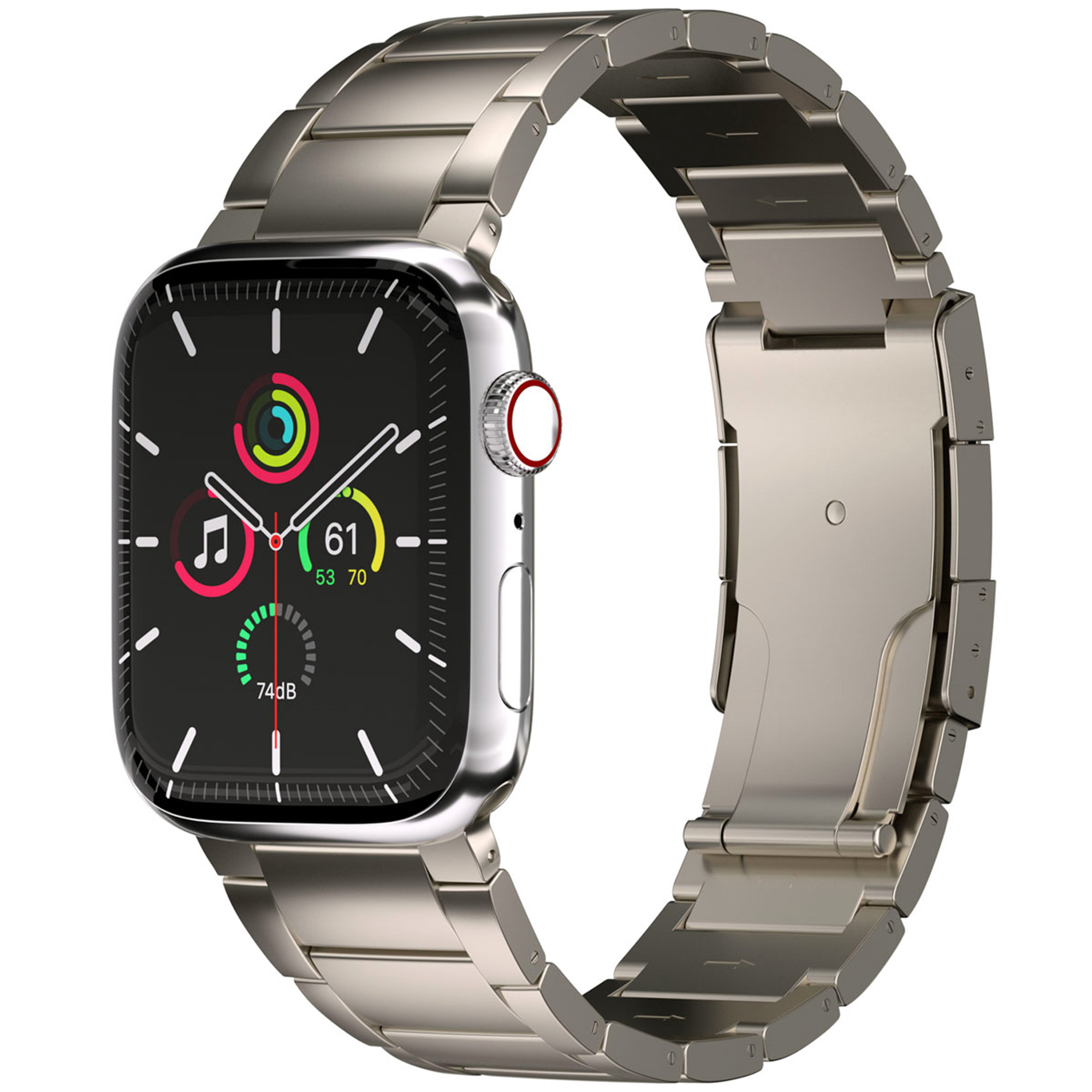 Accezz Mat Titanium bandje Apple Watch Series 1 t/m 9 / SE (38/40/41 mm) | Series 10 / 11 (42 mm) – Titanium