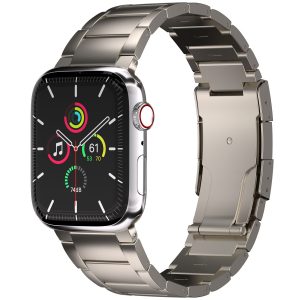 Accezz Mat Titanium bandje Apple Watch Series 1 t/m 9 / SE (38/40/41 mm) | Series 10 / 11 (42 mm) - Titanium