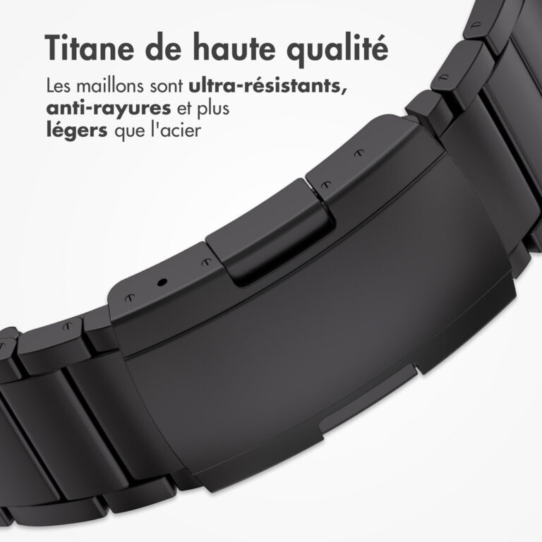 Accezz Mat Titanium bandje Apple Watch Series 1 t/m 10 / SE / Ultra (2) (44/45/46/49 mm) - Zwart - Afbeelding 10